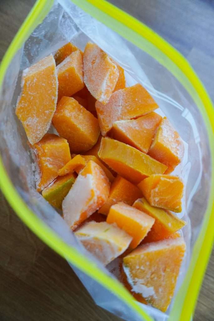 Preserve your harvest for months! Learn how to freeze butternut squash in two ways - 1) raw and chopped or 2) as butternut squash puree. 